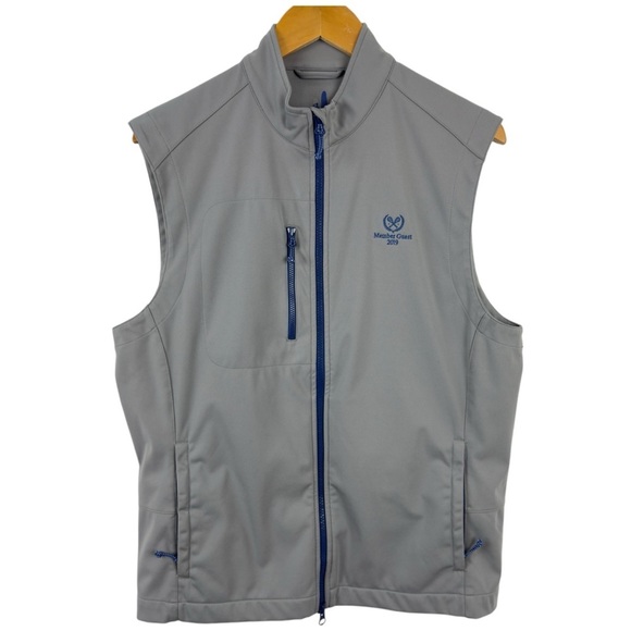 JOHNNIE-O Firestone Zip Vest Jacket in Steel Performance Gray Size Medium Golf - Picture 1 of 13